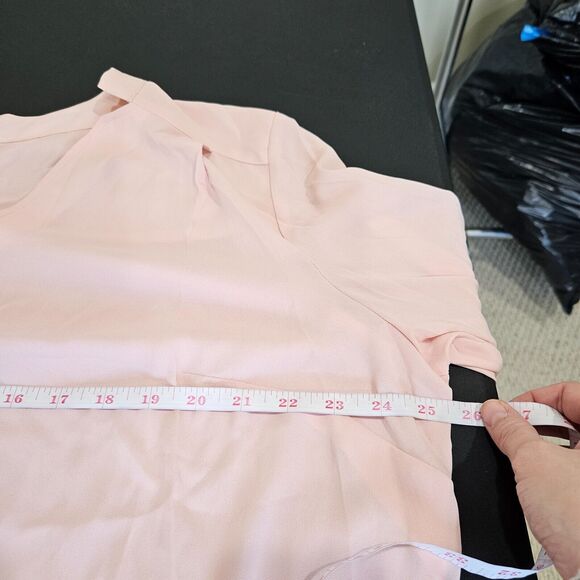 Talbots Women's Chiffon Popover Top Petite 2XP Pink Long Sleeves Neutral Office - Picture 10 of 13